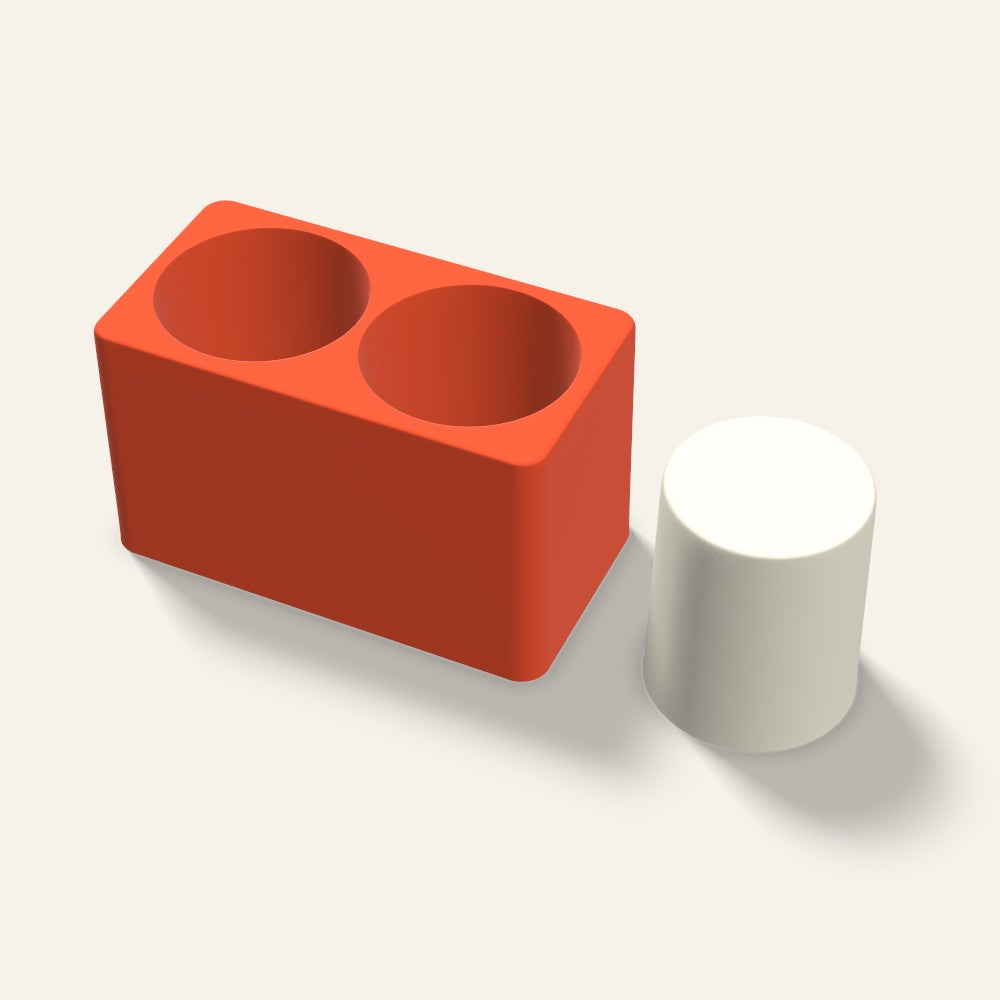 Pillar Votive Candle Mold, 2.5 x 3 Inch, 2 Cavity, 3D render