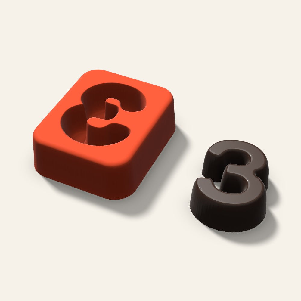 Number 3 Mold, 1.5 Inch, 3D render