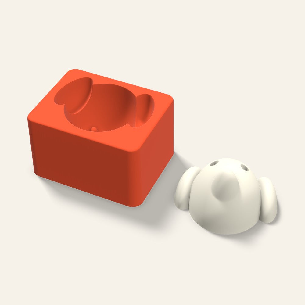 Dog Candle Mold, 4 x 2 Inch, 3D render