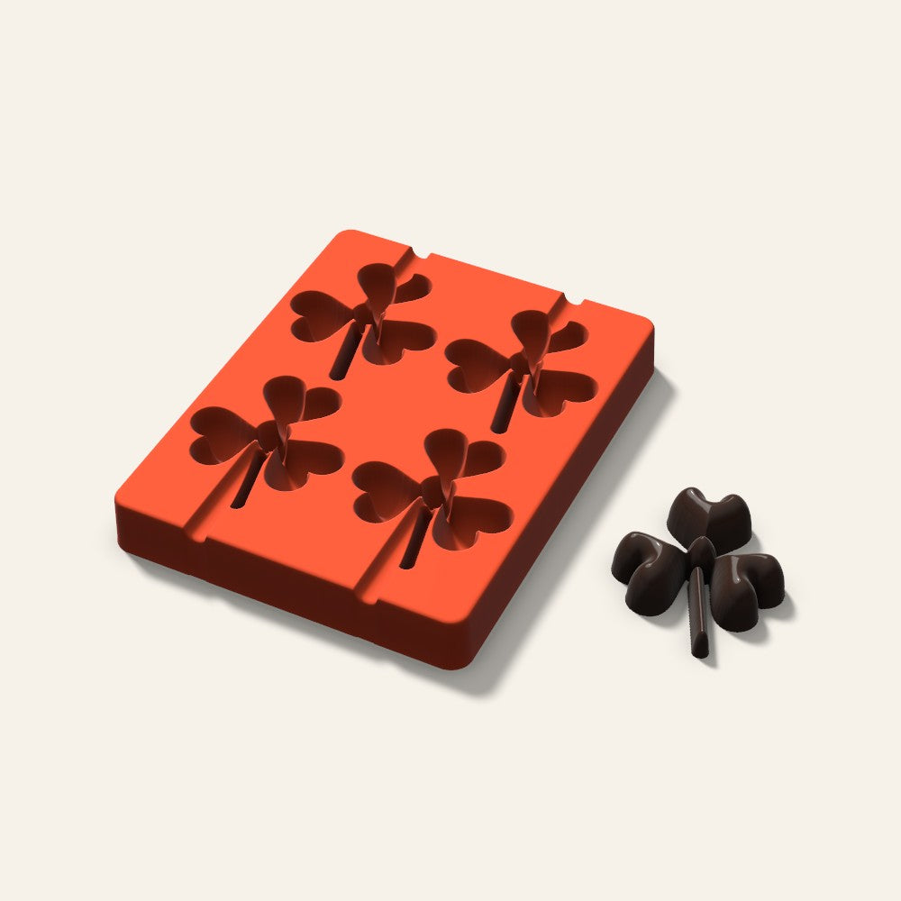 Shamrock Cakesicle Mold, 3 Inch, 4 Cavity, 3D render