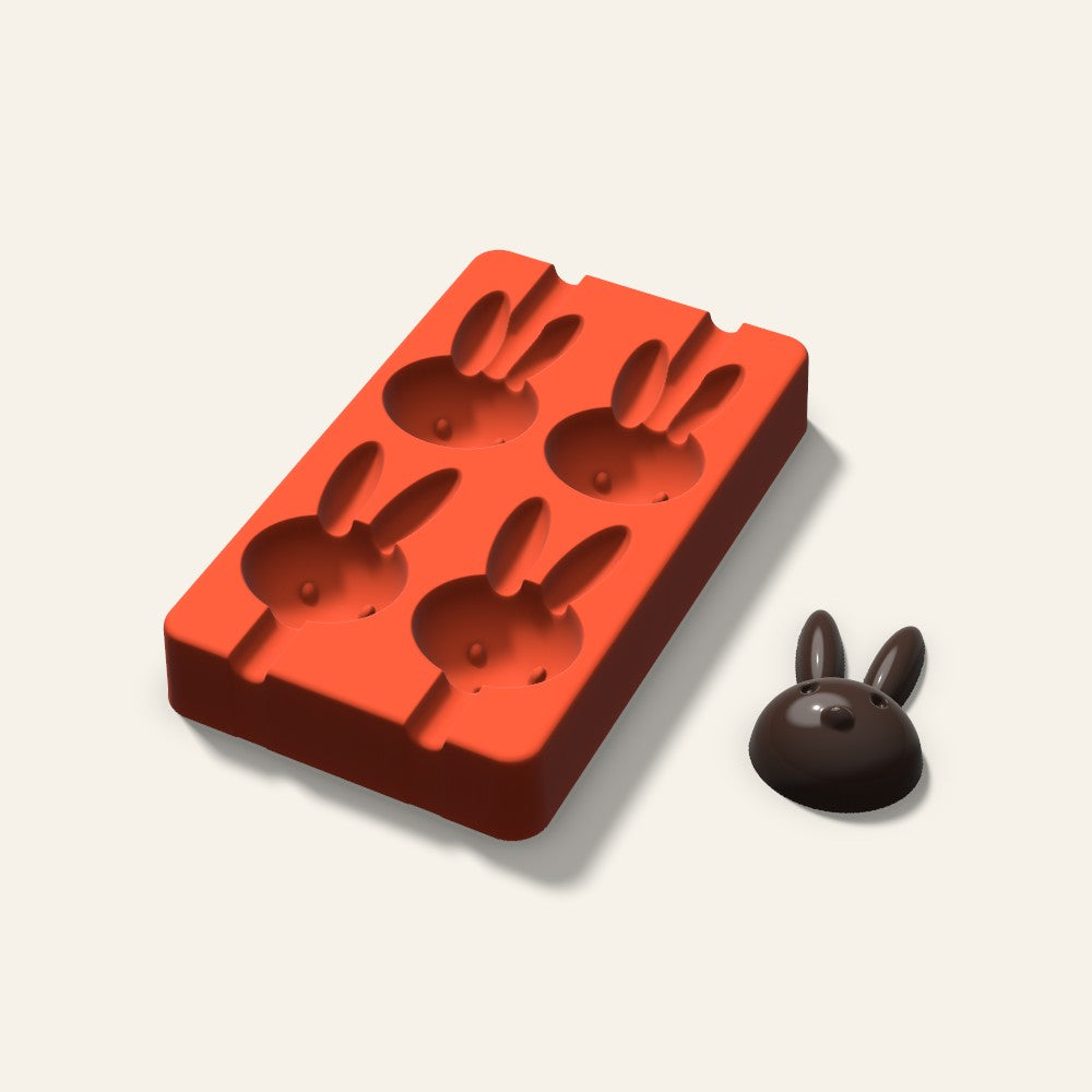 Bunny Cakesicle Mold, 2.5 Inch, 4 Cavity, 3D render