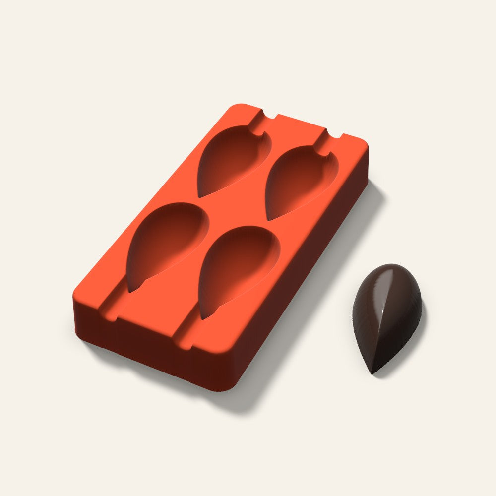Teardrop Cakesicle Mold, 2.5 Inch, 4 Cavity, 3D render