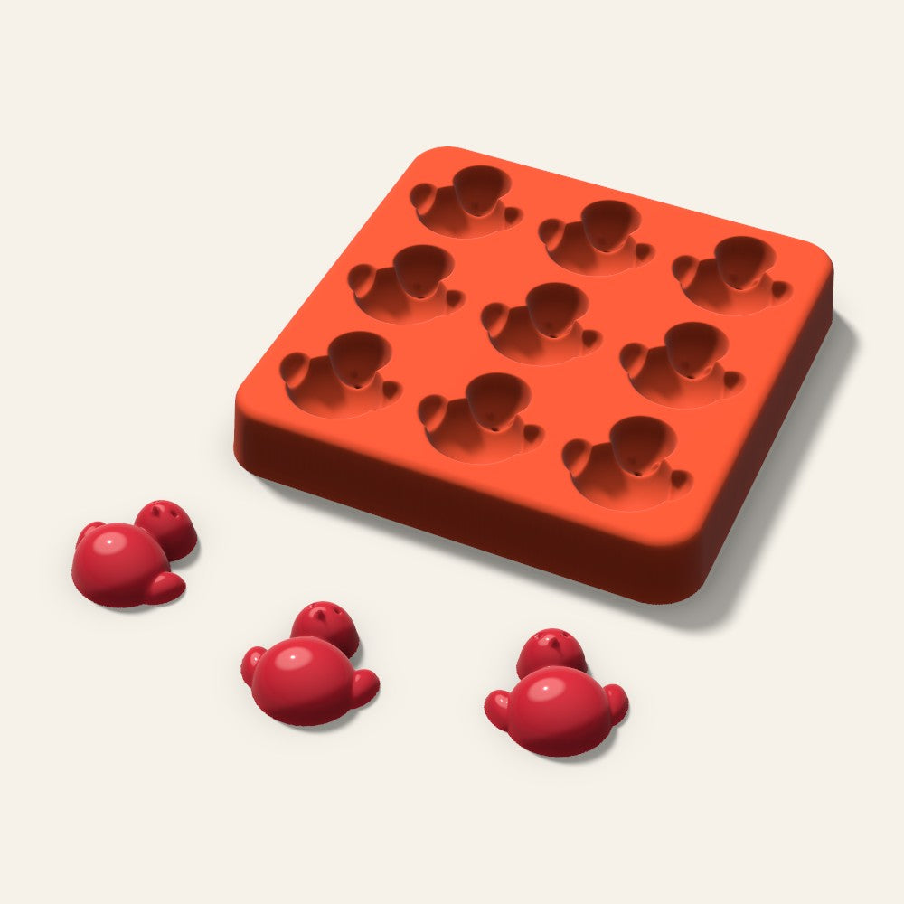 Chick Candy Mold, 1 Inch, 9 Cavity, 3D render