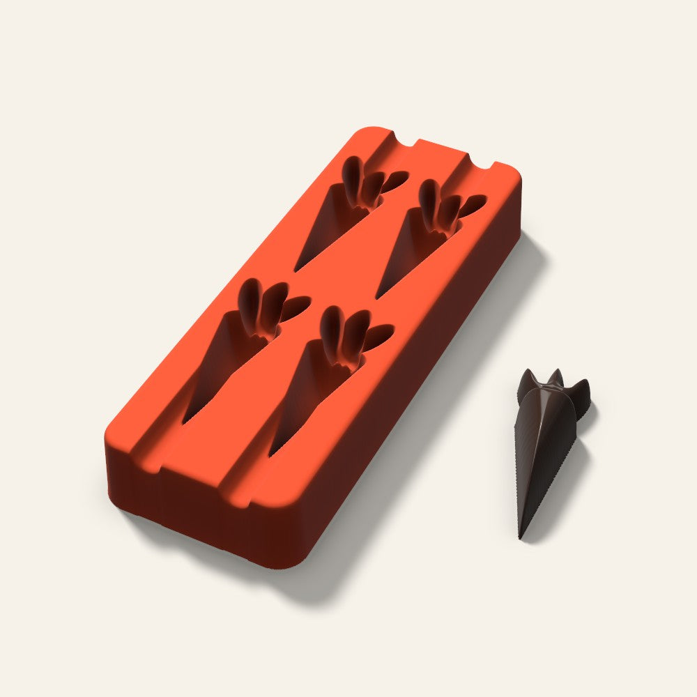 Carrot Cakesicle Mold, 2.5 Inch, 4 Cavity, 3D render