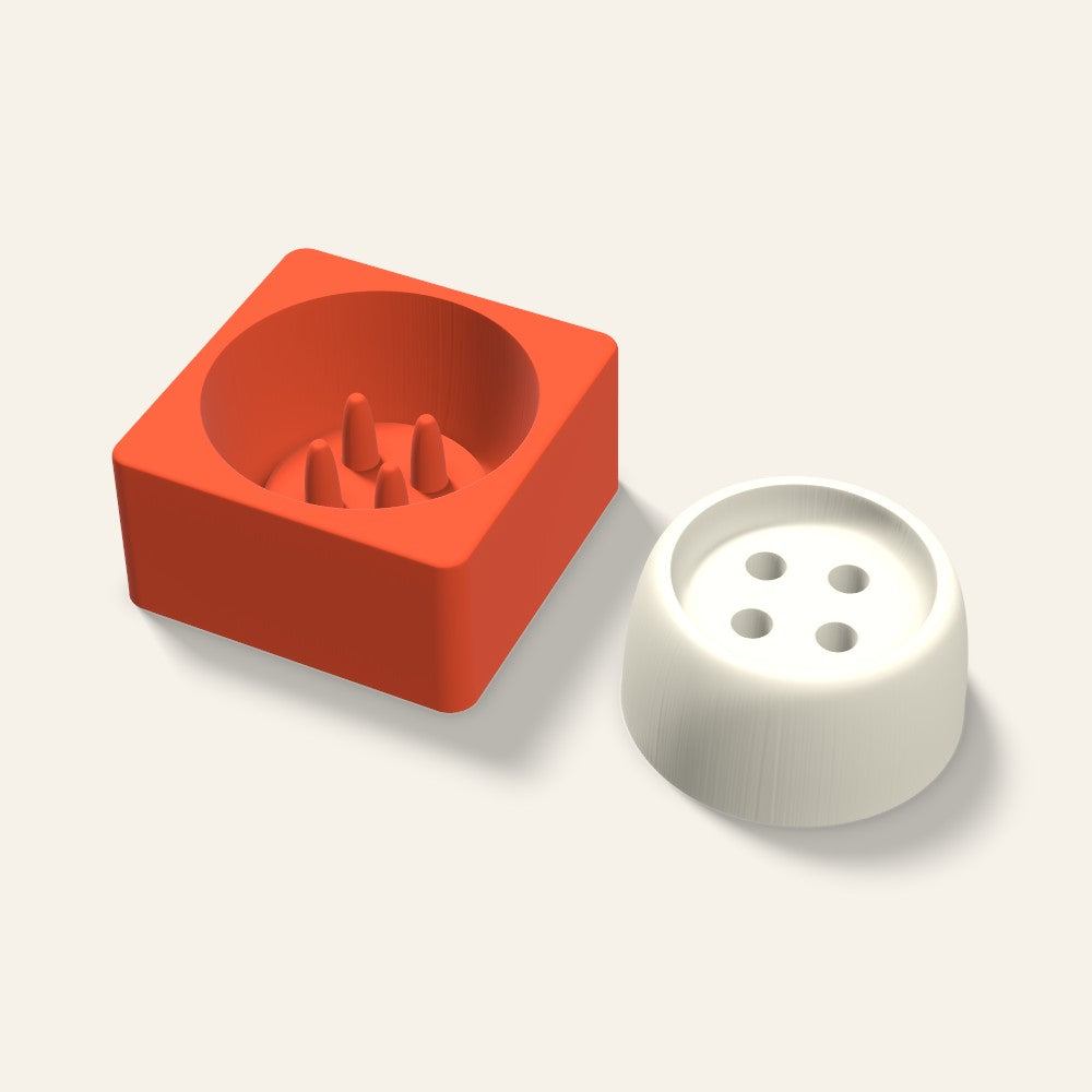 Button Candle Mold, 4 x 2 Inch, 3D render