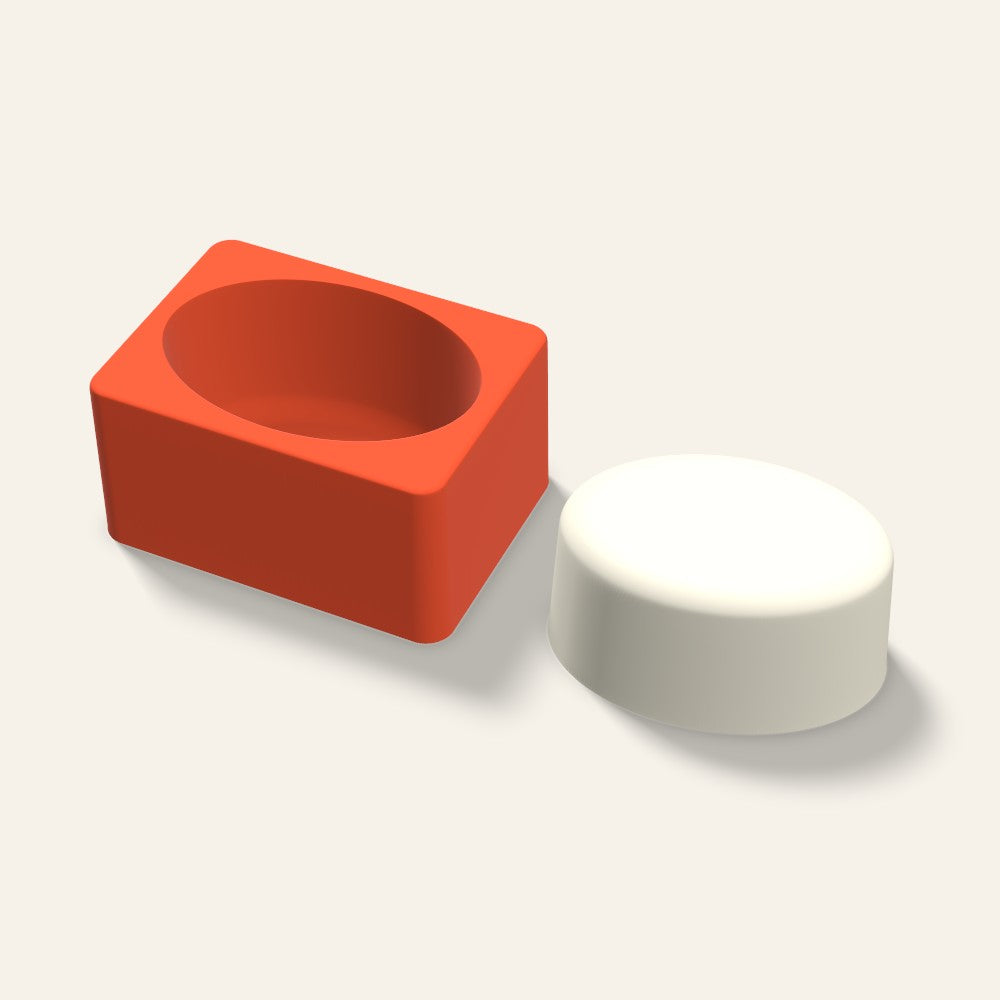 Oval Tall Candle Mold, 4 x 2 Inch, 3D render