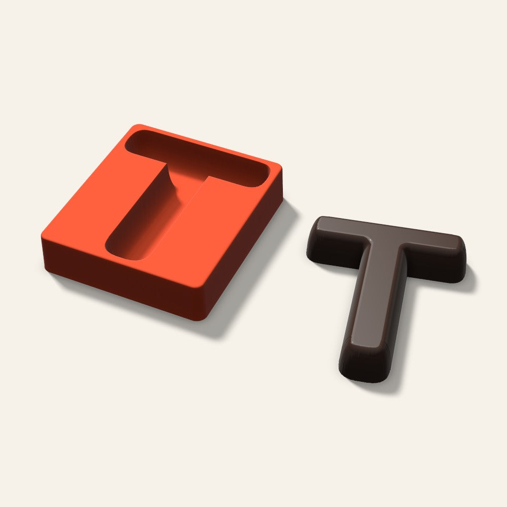 Letter T Mold, 6 Inch, 3D render
