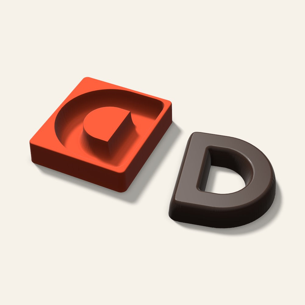Letter D Mold, 6 Inch, 3D render