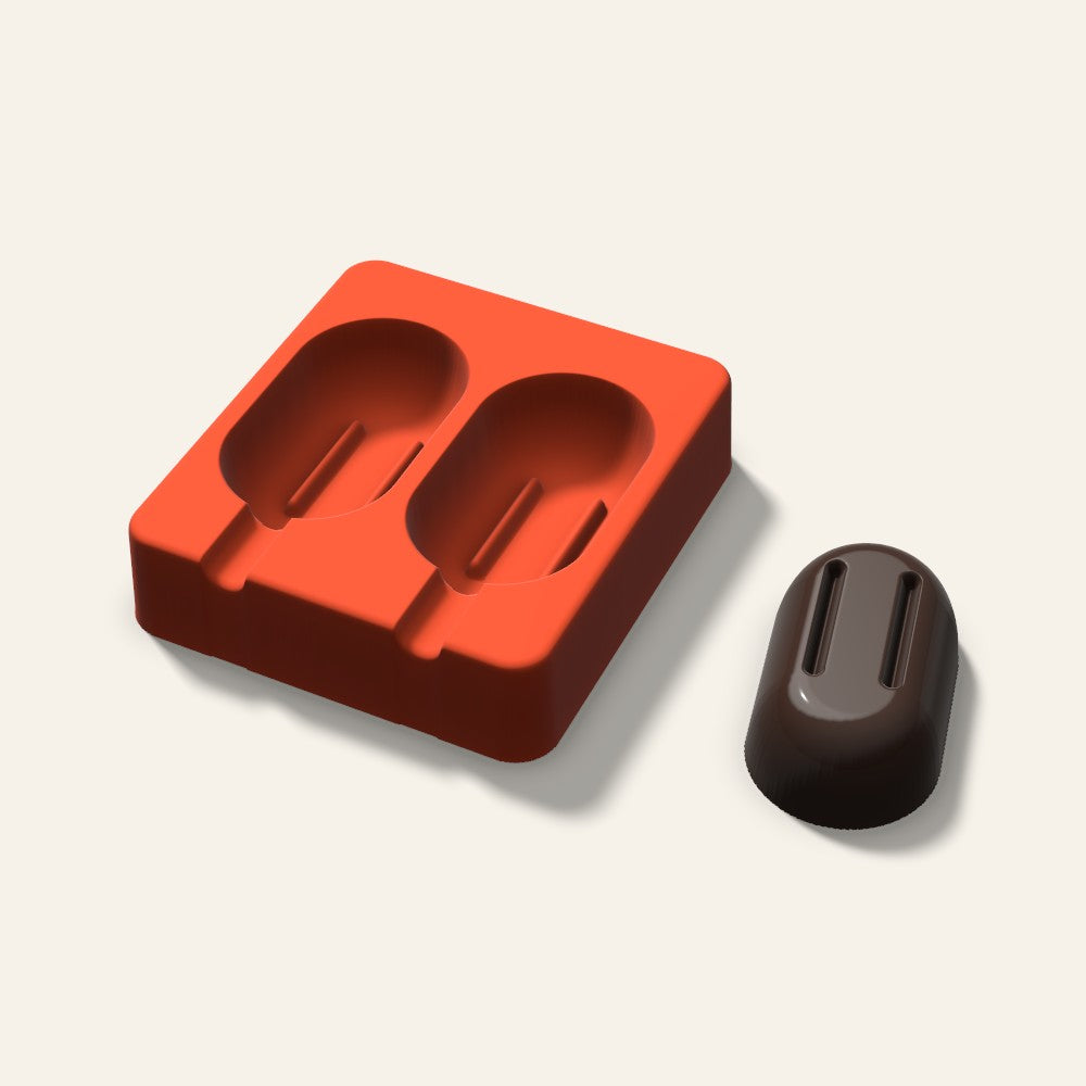Popsicle Mold, 2.5 Inch, 2 Cavity, 3D render