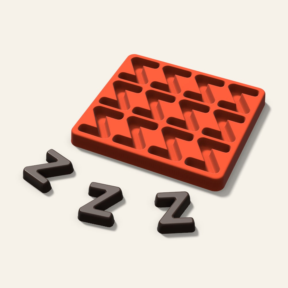 Letter Z Candy Mold, 1.5 Inch, 12 Cavity, 3D render