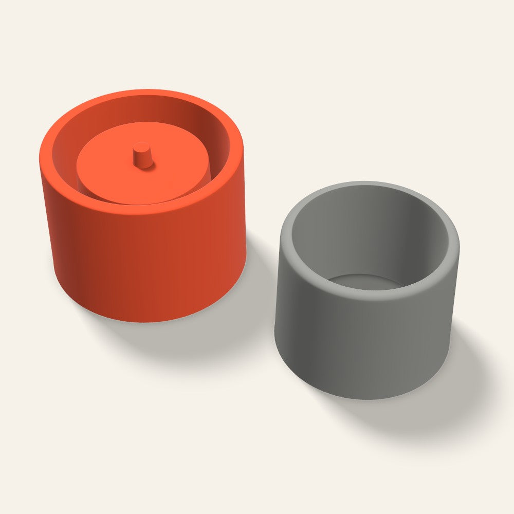 Low Round Concrete Planter Mold, 4.5 Inch, 3D render