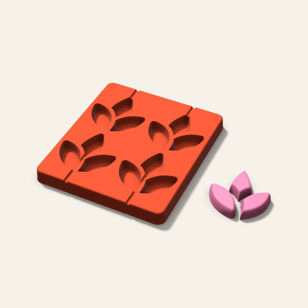 Lotus Lollipop Mold, 2.5 Inch, 4 Cavity, 3D render