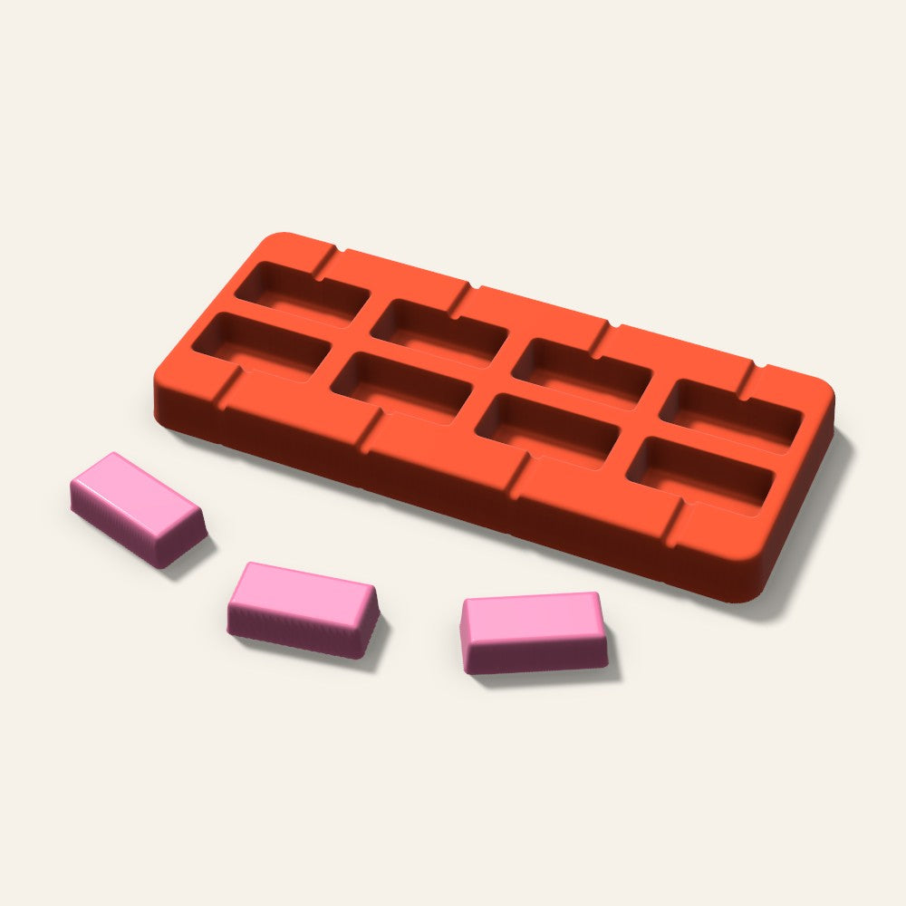 Rectangle Lollipop Mold, 1.5 Inch, 8 Cavity, 3D render