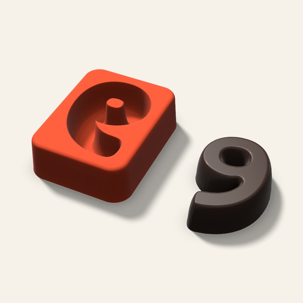 Number 9 Mold, 2 Inch, 3D render