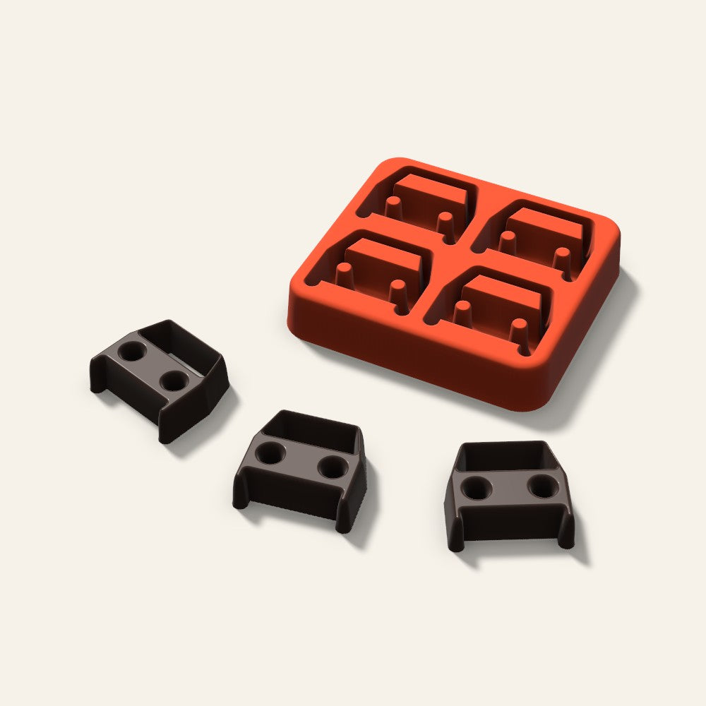 Car Candy Mold, 1.25 Inch, 4 Cavity, 3D render