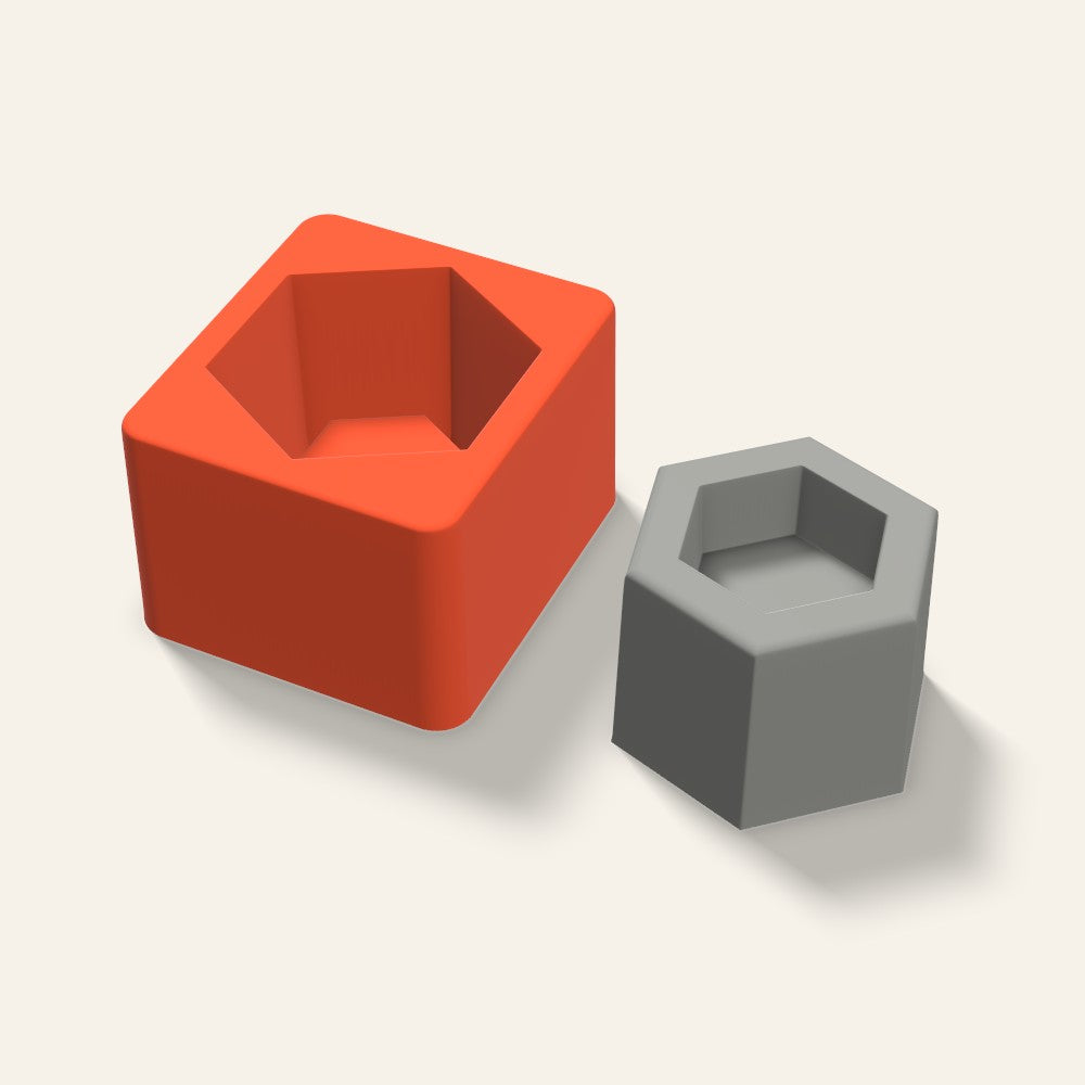 Hexagon Tealight Holder Mold, 3 Inch, 3D render