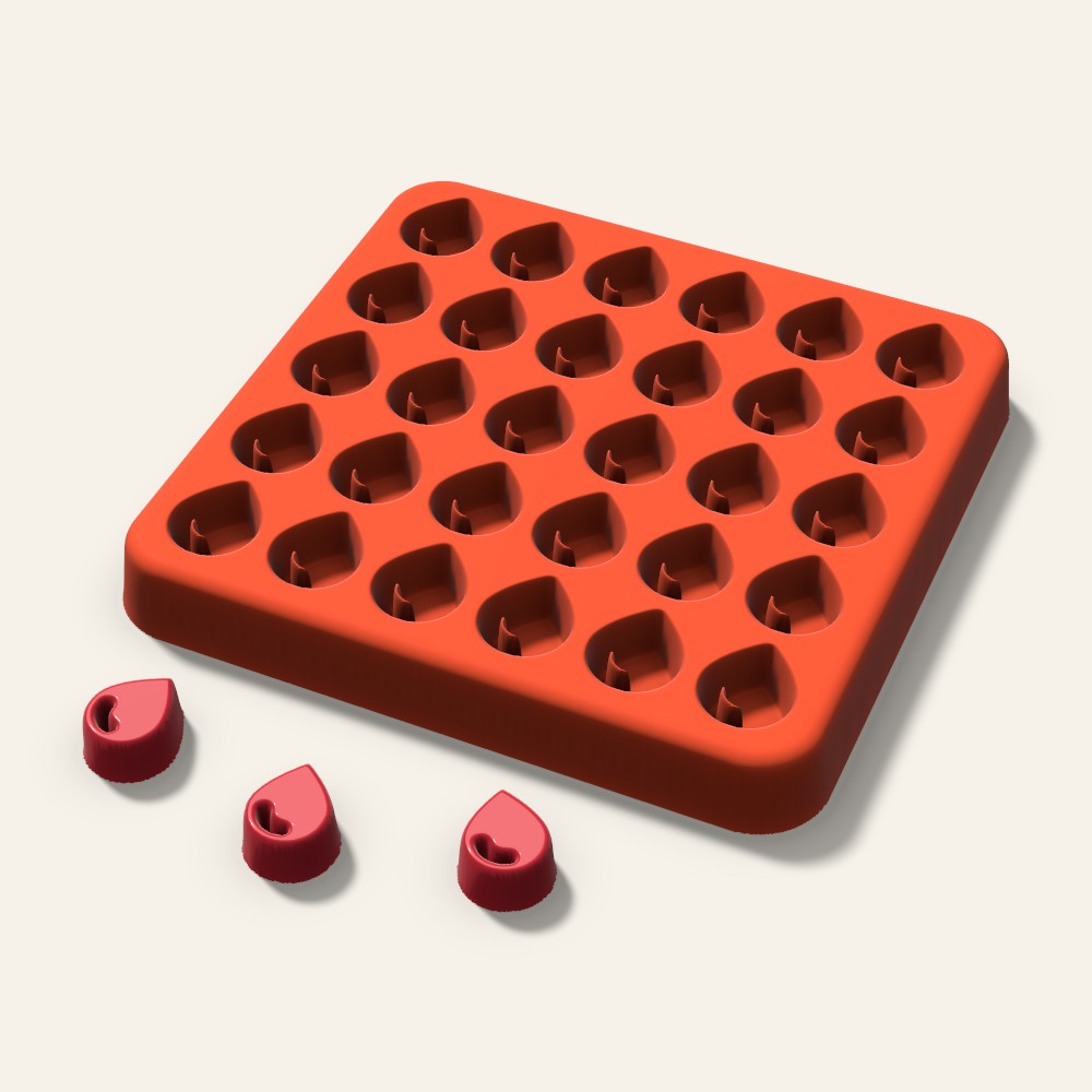 Water Drop Gummy Mold, 0.5 Inch, 30 Cavity, 3D render