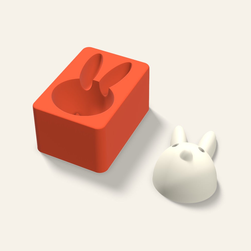 Bunny Candle Mold, 4 x 2 Inch, 3D render