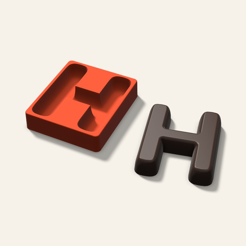 Letter H Mold, 6 Inch, 3D render