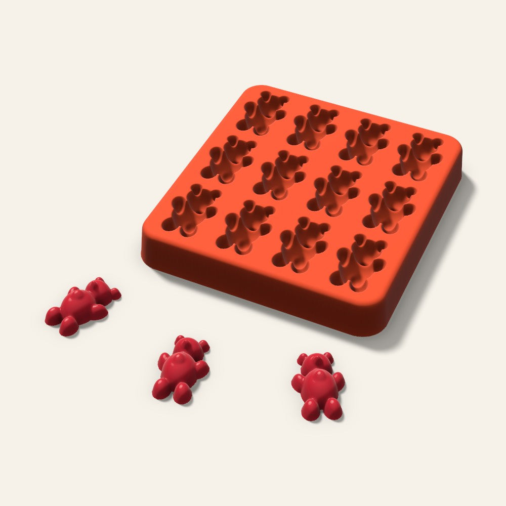 Gummy Bear Candy Mold, 1 Inch, 12 Cavity, 3D render
