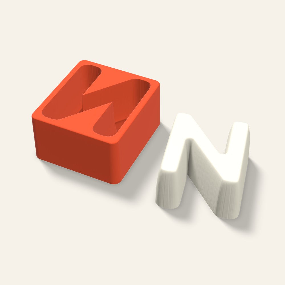 Letter N Candle Mold, 4 x 2 Inch, 3D render