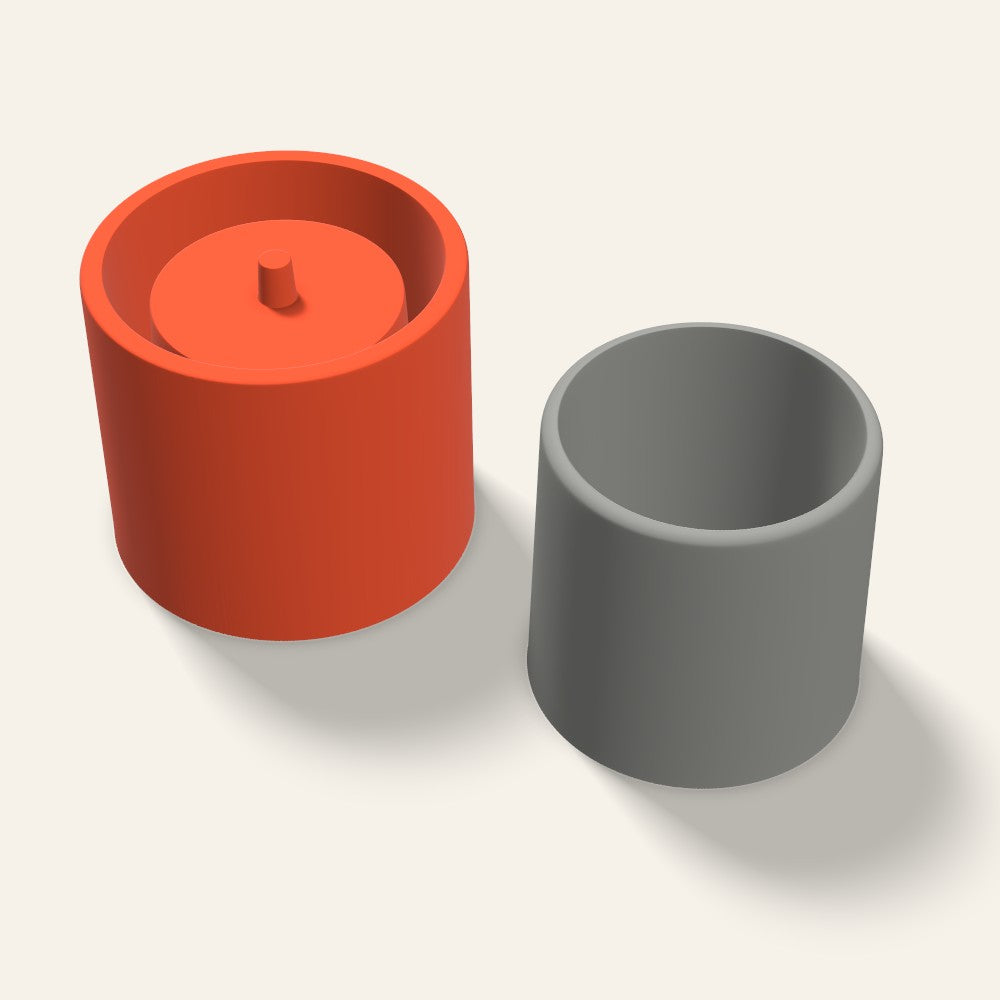 Round Concrete Planter Mold, 5 Inch, 3D render