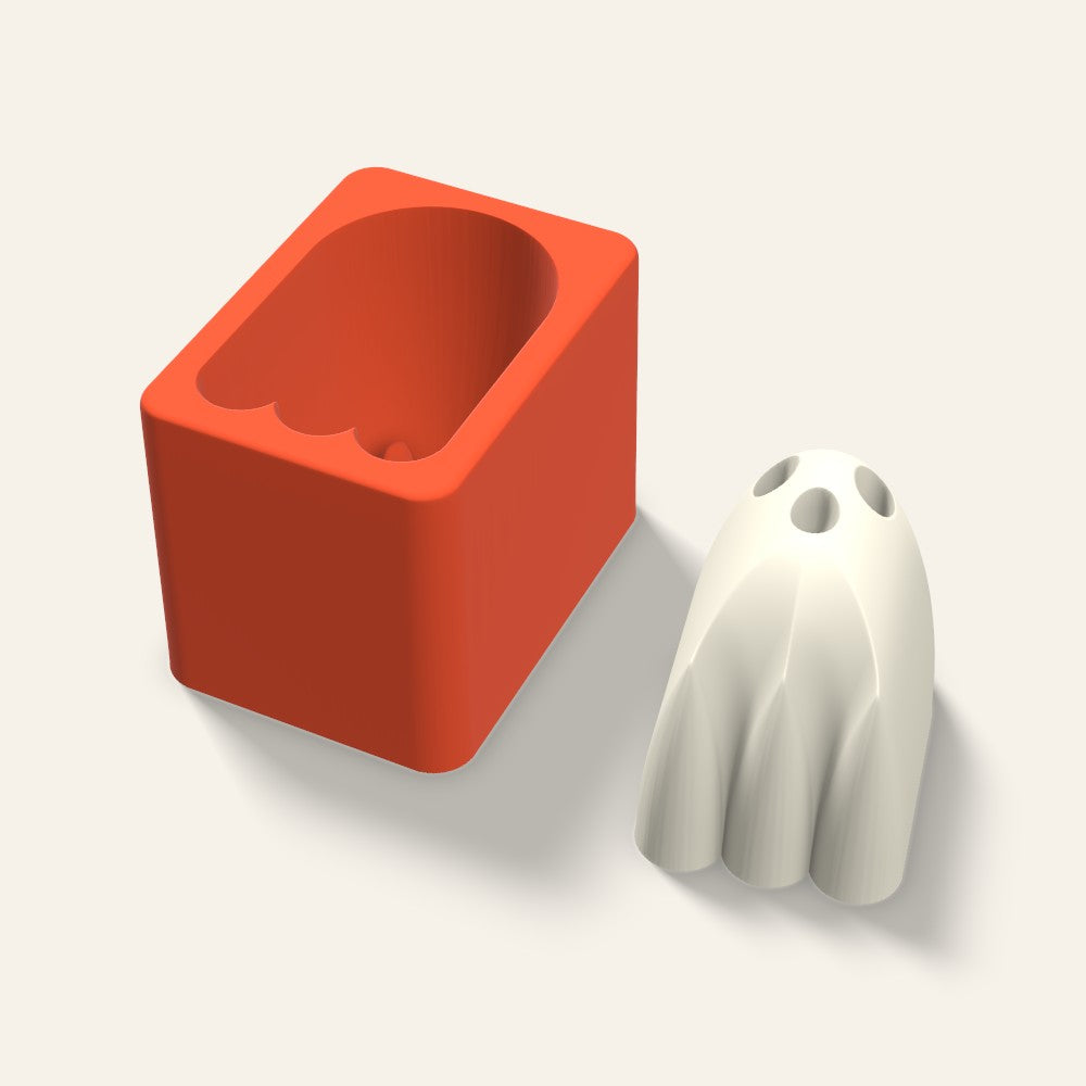 Ghost Candle Mold, 3 x 2.5 Inch, 3D render