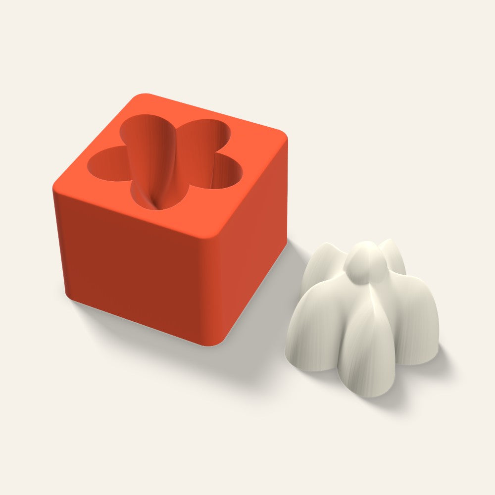 Flower Candle Mold, 3 x 2.5 Inch, 3D render