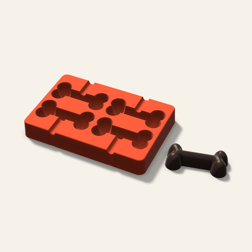 Dog Bone Cakesicle Mold, 3 Inch, 4 Cavity, 3D render