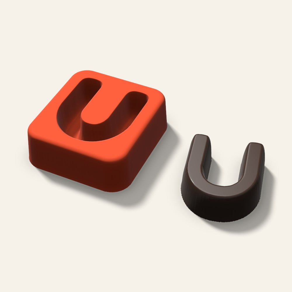 Letter U Mold, 1.5 Inch, 3D render