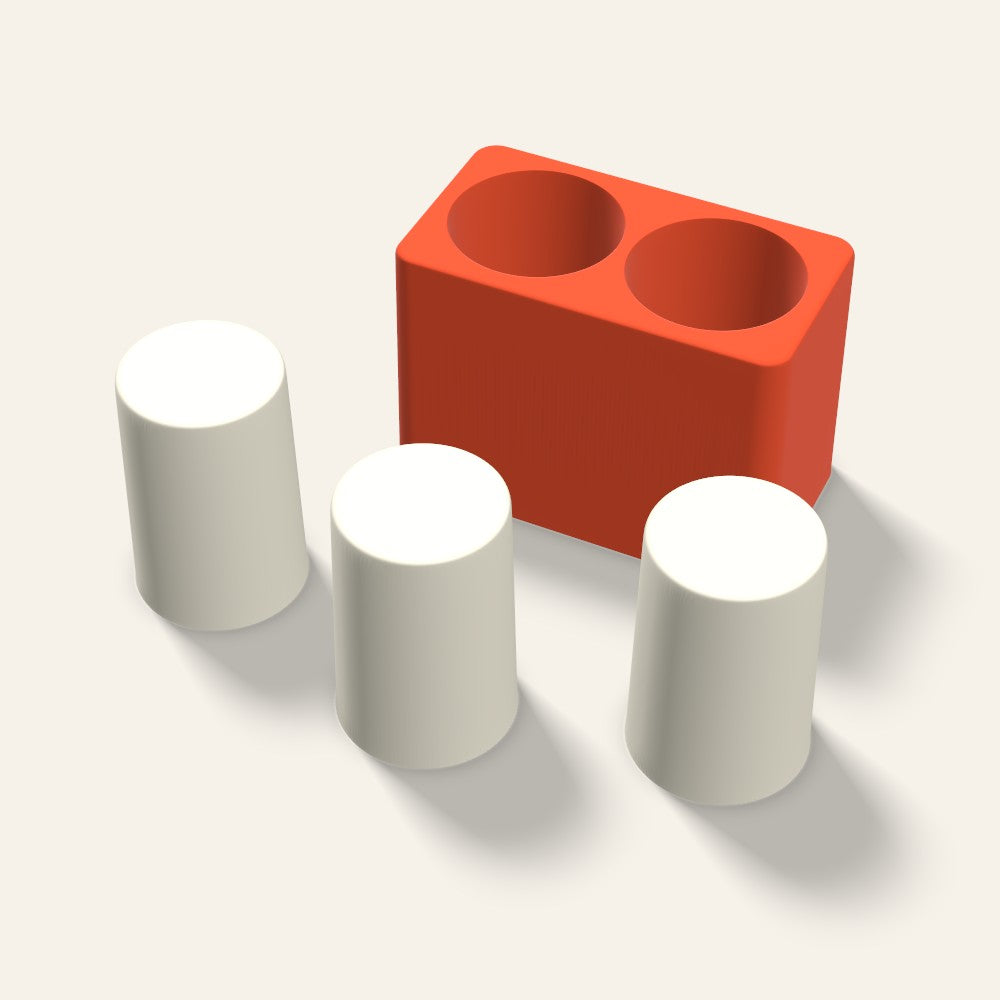 Pillar Votive Candle Mold, 2 x 3 Inch, 2 Cavity, 3D render