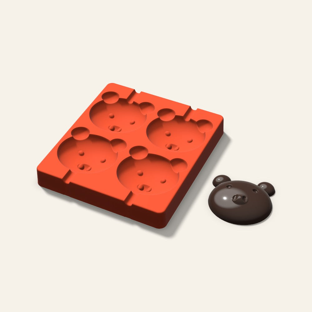 Pig Cakesicle Mold, 3 Inch, 4 Cavity, 3D render