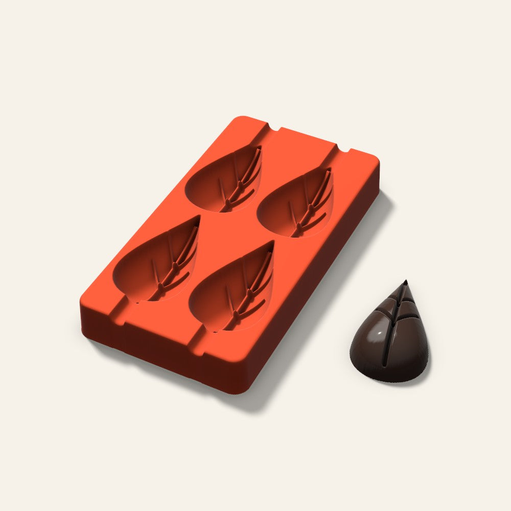 Leaf Cakesicle Mold, 3 Inch, 4 Cavity, 3D render