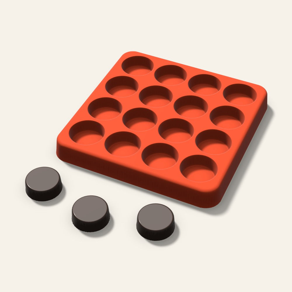 Round Puck Gummy Mold, 0.75 Inch, 16 Cavity, 3D render
