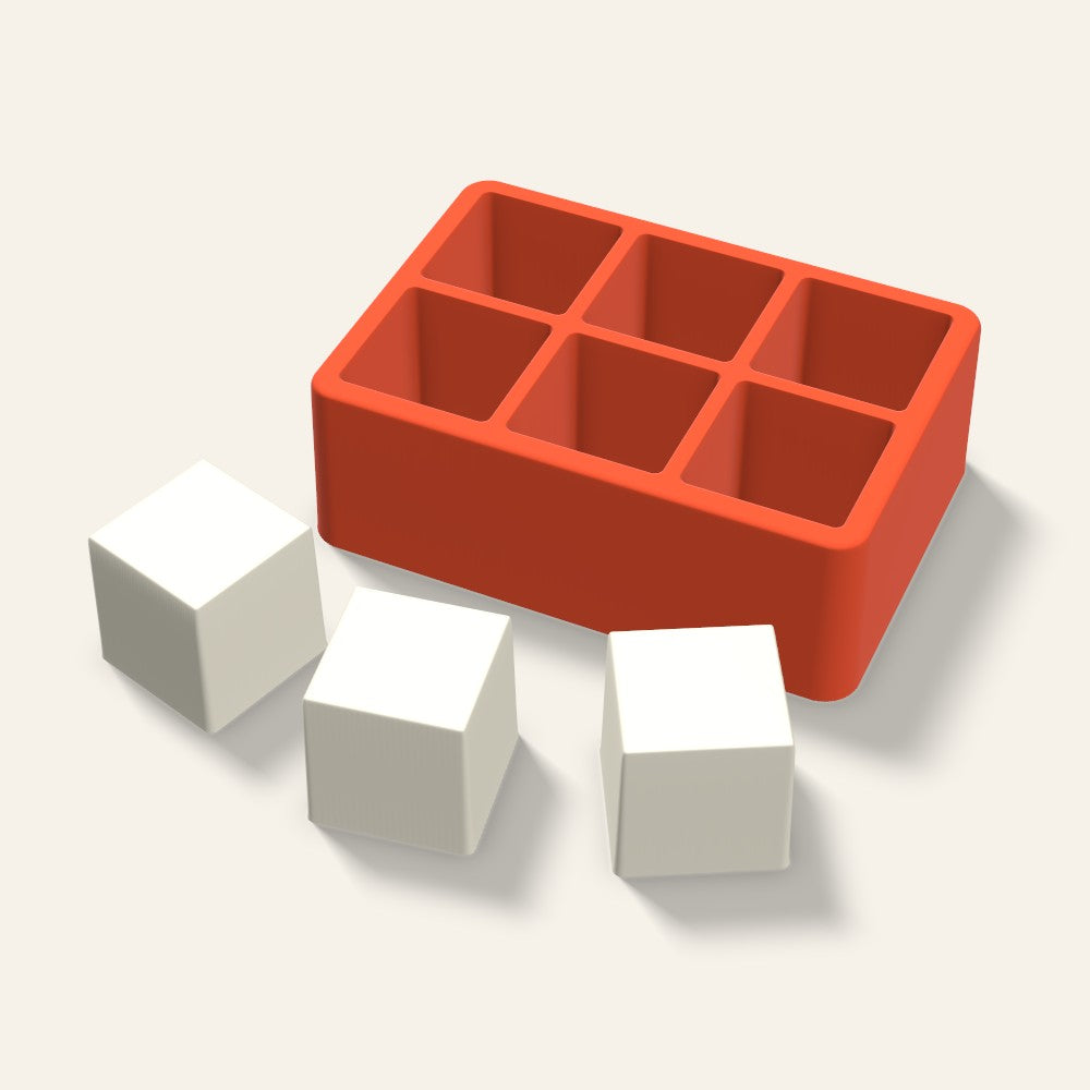 Square Pillar Votive Candle Mold, 1.5 x 1.5 Inch, 6 Cavity, 3D render