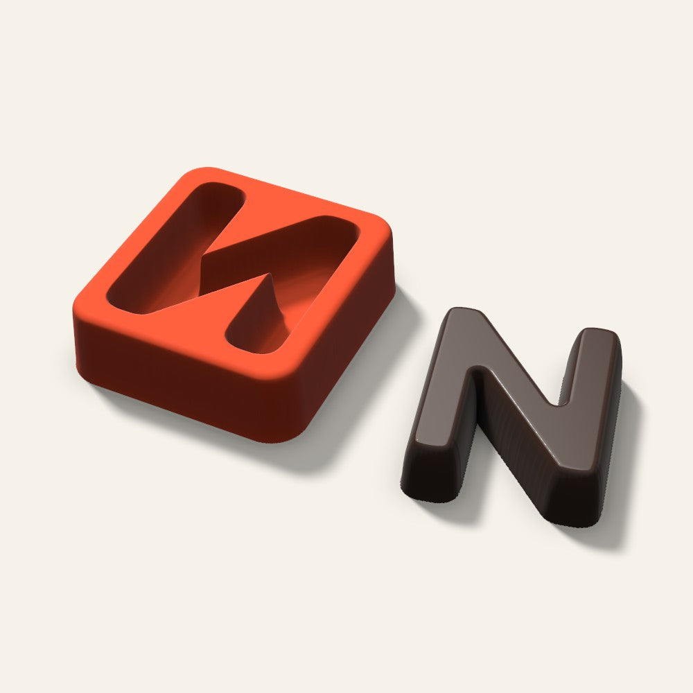 Letter N Mold, 2 Inch, 3D render
