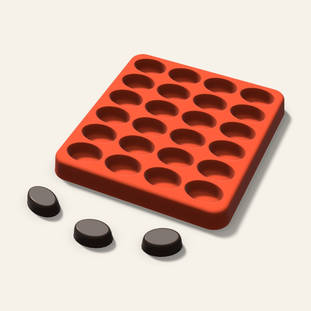 Oval Gummy Mold, 0.75 Inch, 24 Cavity, 3D render