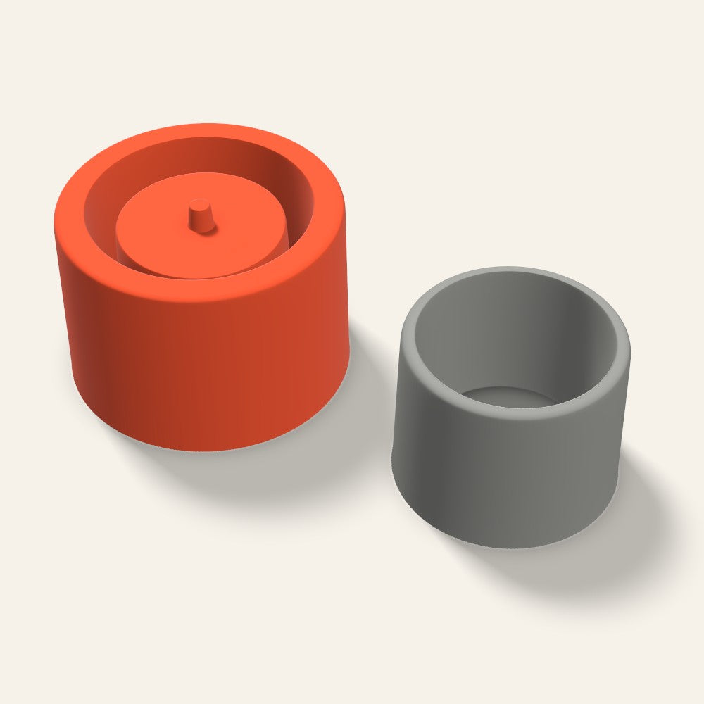 Low Round Concrete Planter Mold, 2.5 Inch, 3D render