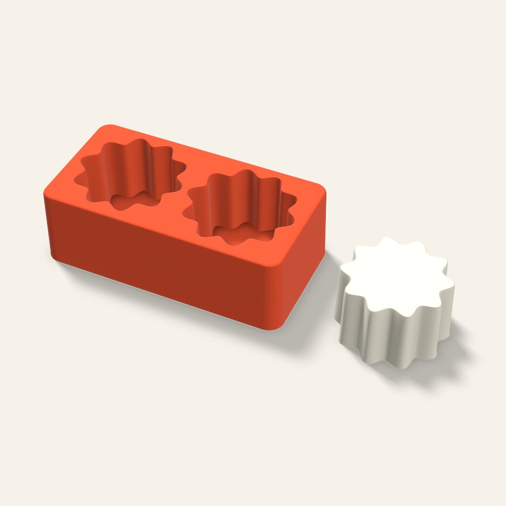 Fluted Pillar Votive Candle Mold, 2.5 x 1.5 Inch, 2 Cavity, 3D render