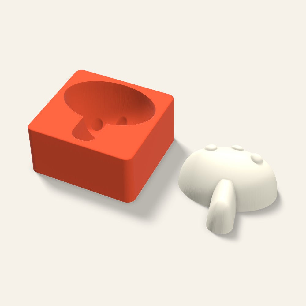 Mushroom Candle Mold, 4 x 2 Inch, 3D render