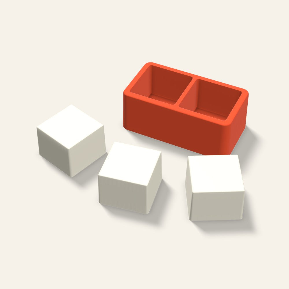 Square Pillar Votive Candle Mold, 2 x 1.5 Inch, 2 Cavity, 3D render