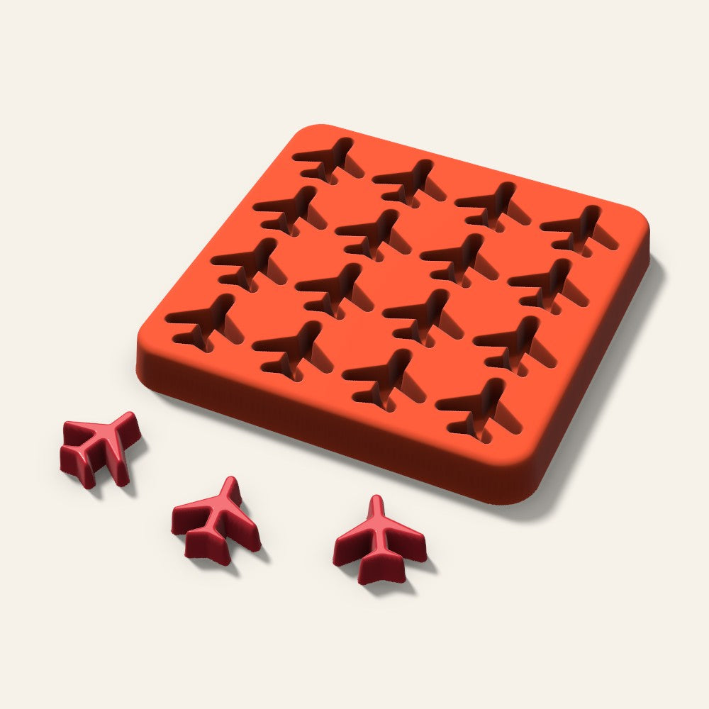 Airplane Gummy Mold, 0.75 Inch, 16 Cavity, 3D render