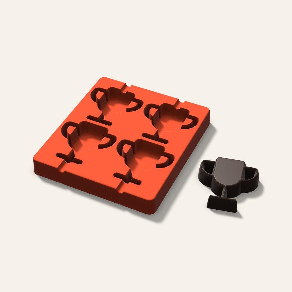 Trophy Cakesicle Mold, 3 Inch, 4 Cavity, 3D render