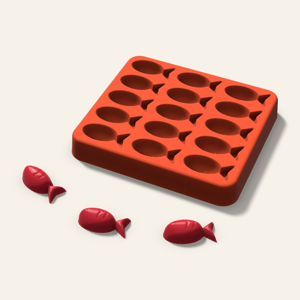 Fish Candy Mold, 1 Inch, 15 Cavity, 3D render
