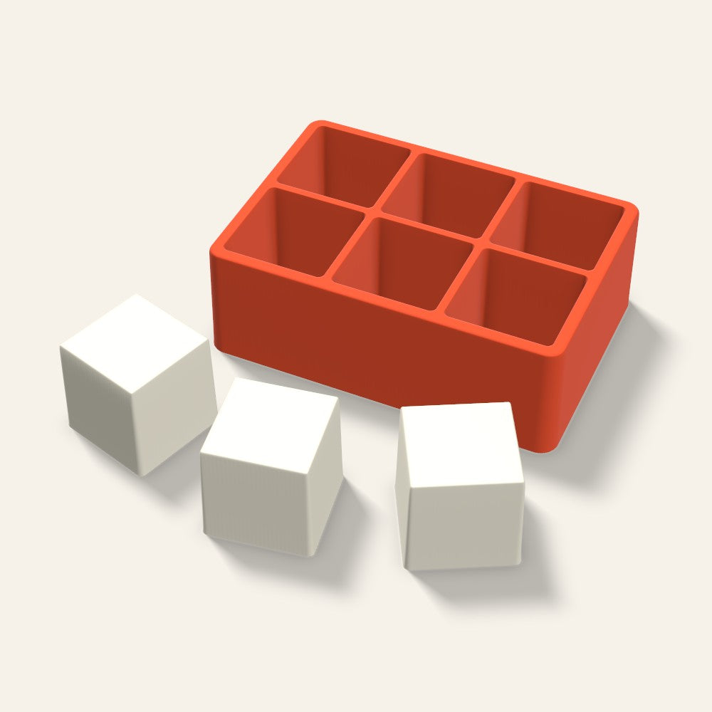Square Pillar Votive Candle Mold, 2 x 2 Inch, 6 Cavity, 3D render