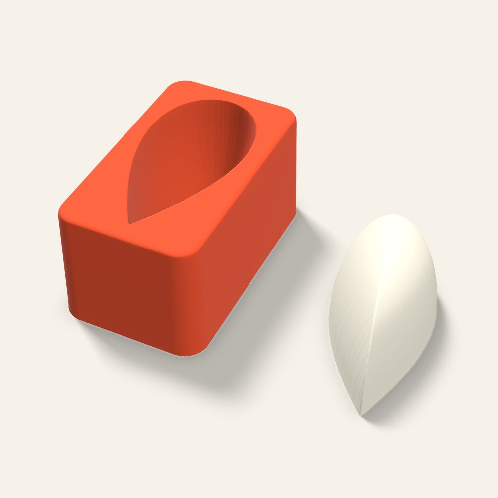 Teardrop Candle Mold, 3 x 1.5 Inch, 3D render
