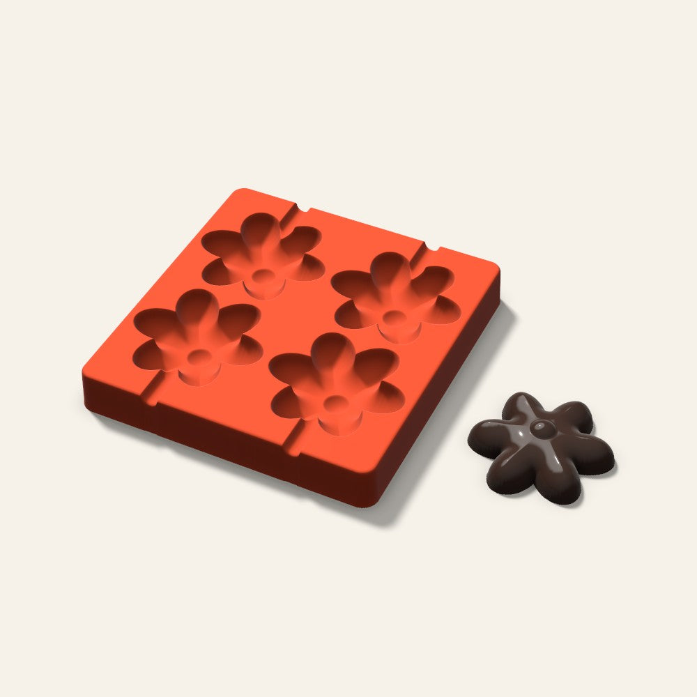 Blossom Cakesicle Mold, 3 Inch, 4 Cavity, 3D render