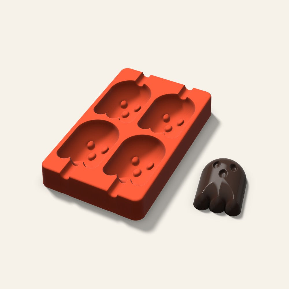 Ghost Cakesicle Mold, 2.5 Inch, 4 Cavity, 3D render
