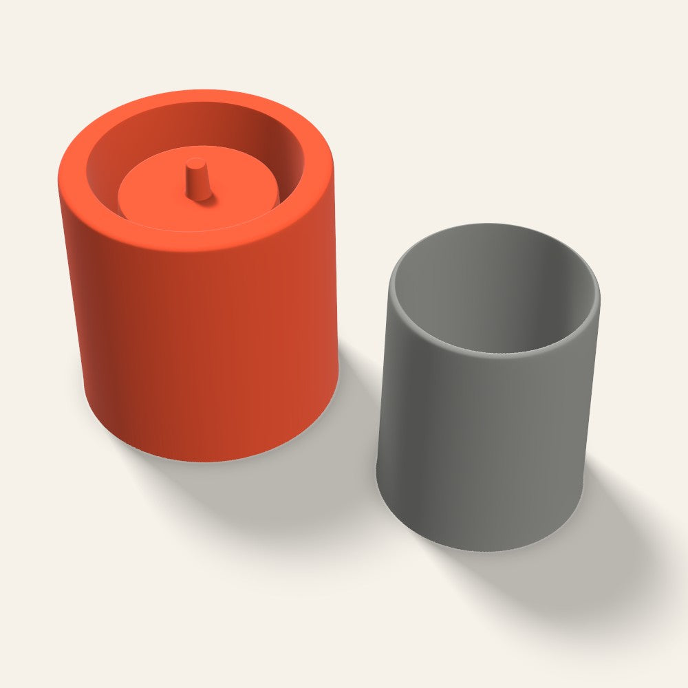 Tall Round Concrete Planter Mold, 2.5 Inch, 3D render