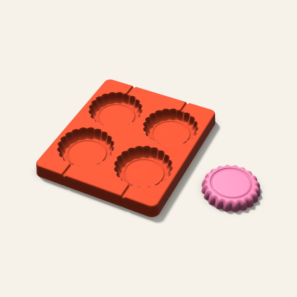 Sandwich Cookie Lollipop Mold, 2.5 Inch, 4 Cavity, 3D render